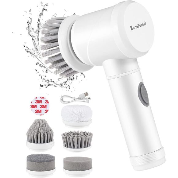 Zane Forest Electric Spin Scrubber – 5 Brush Heads, Cordless, Multi-Room Cleaner - Picture 2 of 12